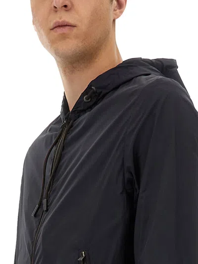 Hugo Boss Hooded Jacket With Zipper And Elasticated Hem