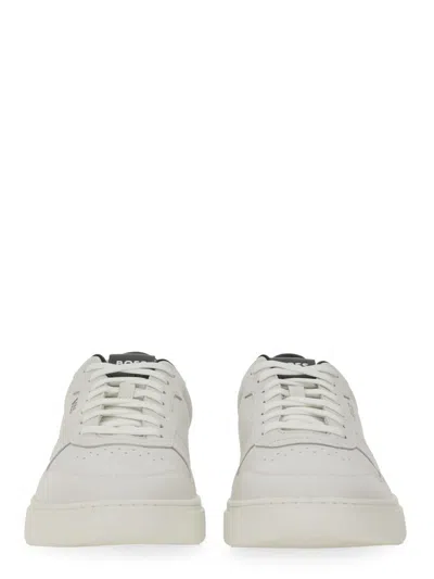 Hugo Boss Leather Trainers With Signature-stripe Details
