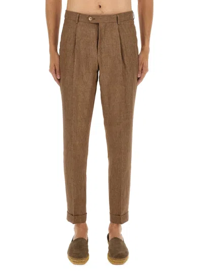 Hugo Boss Boss Trousers In Brown