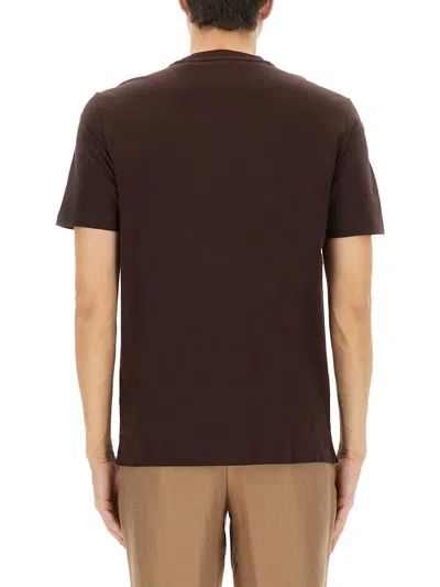 Hugo Boss Boss "l-tesar 14" T-shirt In Brown