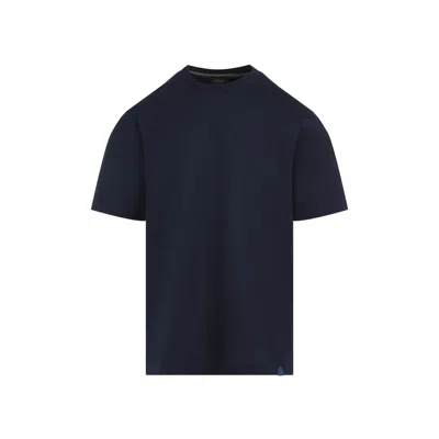 Brioni Cotton Jersey Crewneck T-shirt In Blue