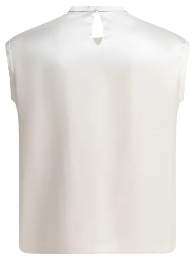 Brunello Cucinelli Silk White T-shirt In White