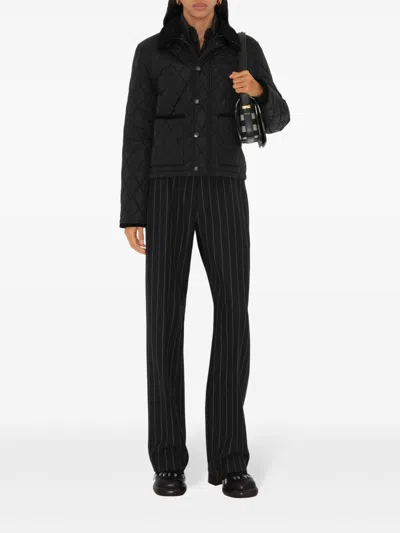 Burberry Check Lining Quilted Nylon Dorset Jacket Clothing In Black