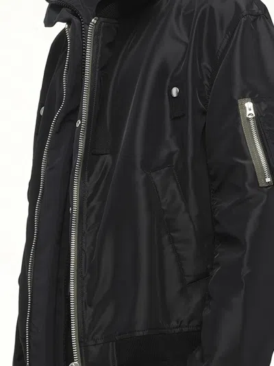 Sacai Zip-front Hooded Jacket In Black