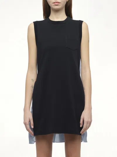 Sacai X Women's Denim X Cotton Jersey Dress In Multi