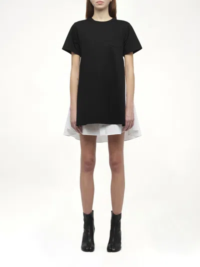Sacai X Women's Poplin X Cotton Jersey Dress In Multi