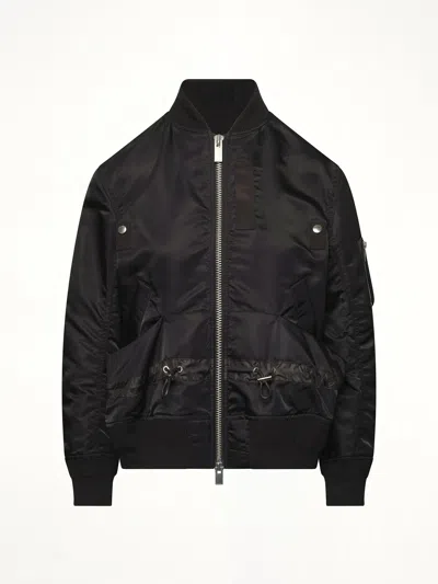 Sacai Women's Nylon Twill Blouson With Drawstring In Black