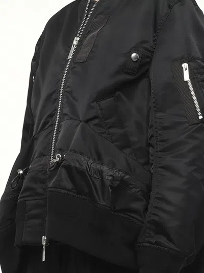 Sacai Women's Nylon Twill Blouson With Drawstring In Black