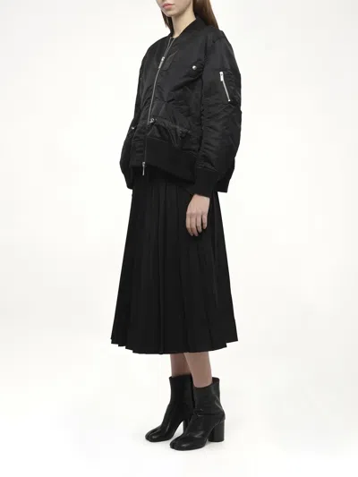 Sacai Women's Nylon Twill Blouson With Drawstring In Black
