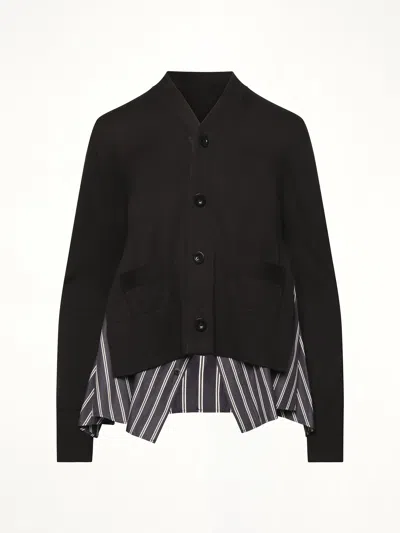 Sacai X Women's Poplin X Knit Cardigan