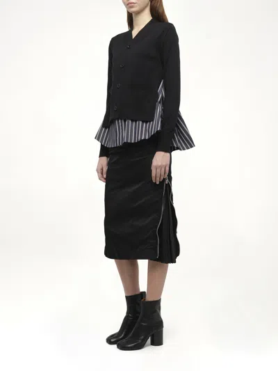 Sacai X Women's Poplin X Knit Cardigan