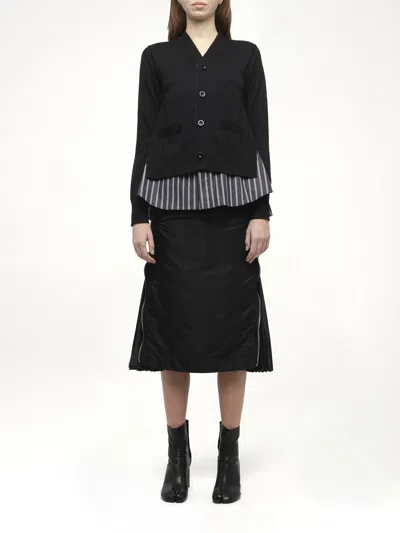 Sacai X Women's Poplin X Knit Cardigan