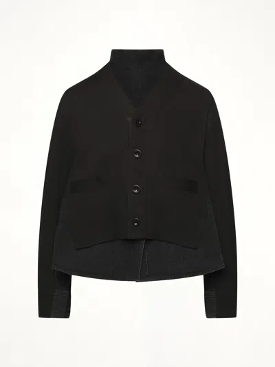Sacai X Women's Denim X Knit Cardigan