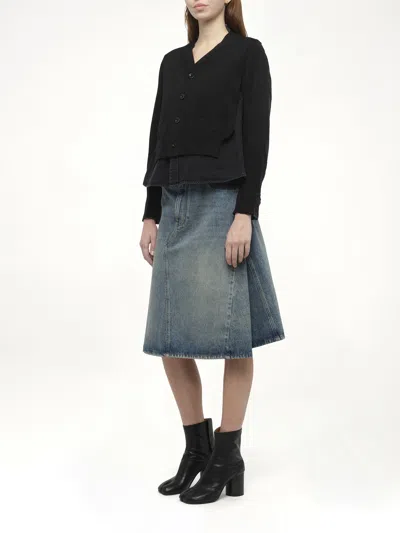 Sacai X Women's Denim X Knit Cardigan