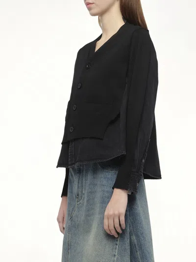 Sacai X Women's Denim X Knit Cardigan