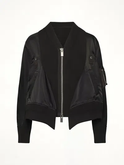 Sacai X Women's Nylon Twill X Knit Cardigan