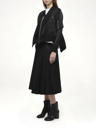 Sacai X Women's Nylon Twill X Knit Cardigan