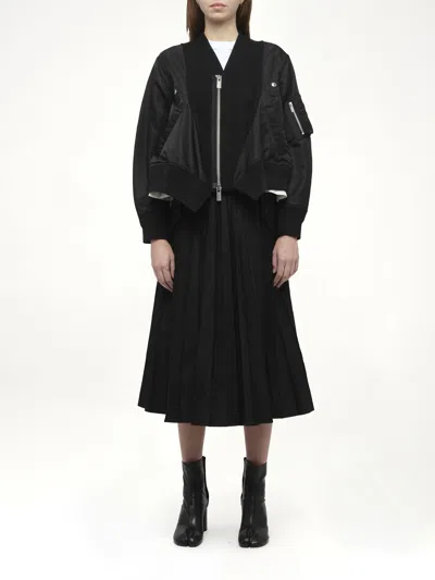 Sacai X Women's Nylon Twill X Knit Cardigan