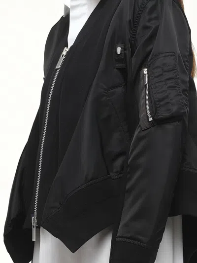 Sacai X Women's Nylon Twill X Knit Cardigan