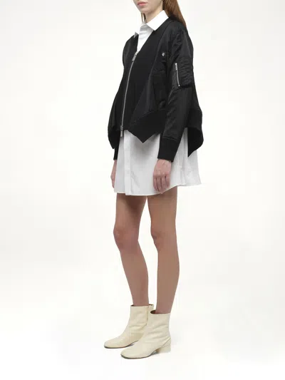 Sacai X Women's Nylon Twill X Knit Cardigan