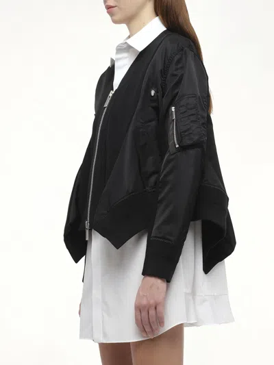 Sacai X Women's Nylon Twill X Knit Cardigan