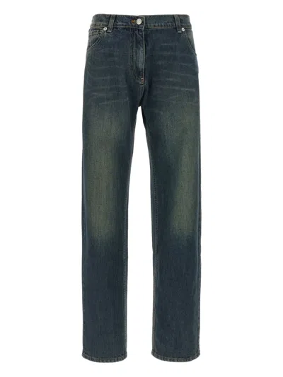 Magda Butrym '09' Faded Effect Denim Trousers With Belt Loops In Blue