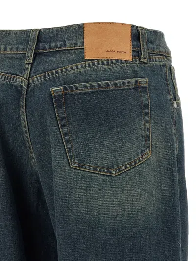 Magda Butrym '09' Faded Effect Denim Trousers With Belt Loops In Blue