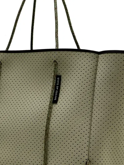 State Of Escape Perforated Rope-trimmed Tote Bag