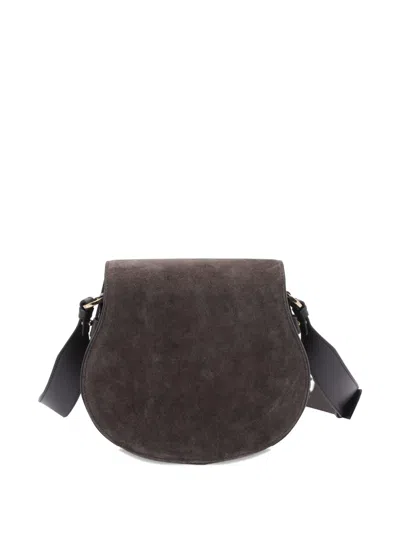 Chloé Marcie Crossbody Bag In Calfskin Suede In Brown