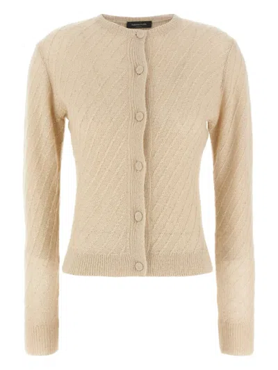 Fabiana Filippi Sequin Crochet Knit Cardigan In Neutral