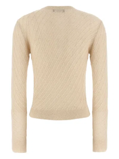 Fabiana Filippi Sequin Crochet Knit Cardigan In Neutral