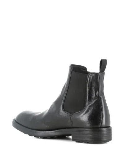 Officine Creative Elasticated-panel Leather Boots In Black