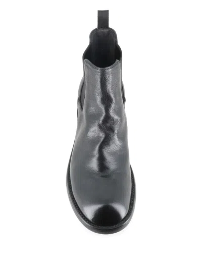 Officine Creative Elasticated-panel Leather Boots In Black