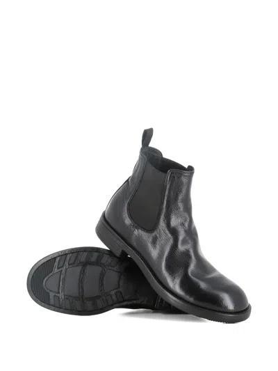Officine Creative Elasticated-panel Leather Boots In Black