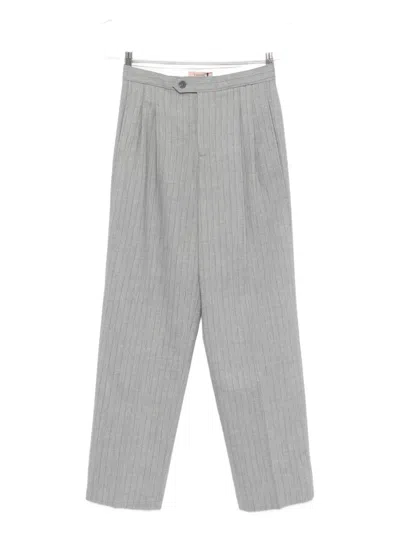 Twinset Twin-set Pinstripe Tailored Pants In Gray