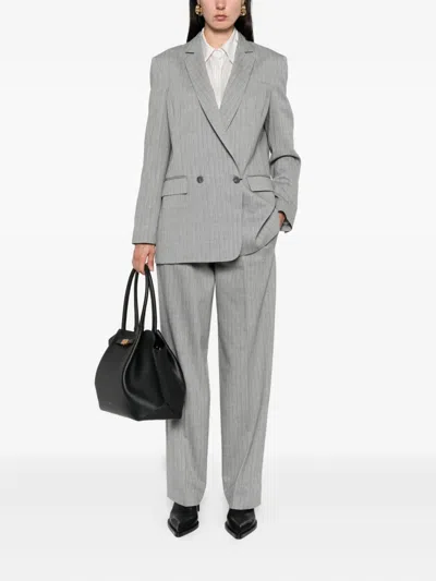 Twinset Twin-set Pinstripe Tailored Pants In Gray