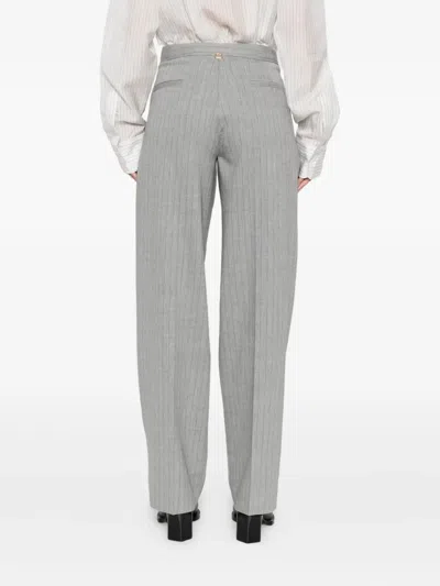 Twinset Twin-set Pinstripe Tailored Pants In Gray
