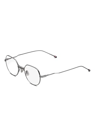 Thom Browne Round-frame Glasses In Gray