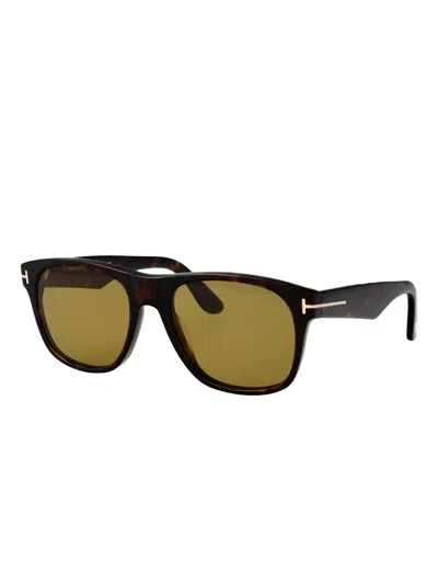 Tom Ford Marlon-02 Square-frame Sunglasses In Brown