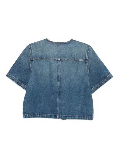 Ulla Johnson The Serge Short Sleeve Jacket In Danube In Blue