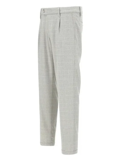 Re-hash Check-pattern Pleat-detailed Trousers In Gray