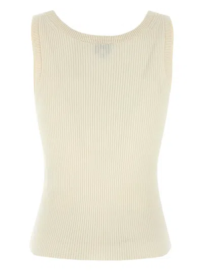 Kenzo White Viscose Polyester Tops In Neutral