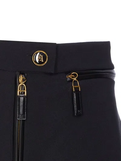 Elisabetta Franchi Gonna In Doppio Crêpe Con Zip Nera In Black