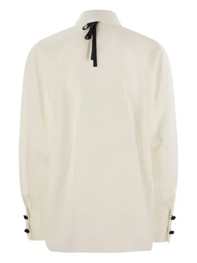 Max Mara Studio Roll Shirt White In White
