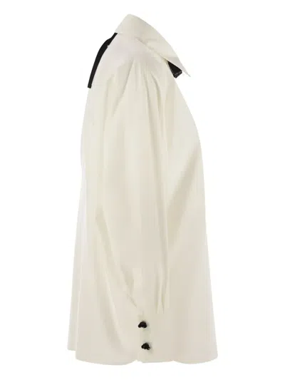 Max Mara Studio Roll Shirt White In White