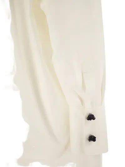 Max Mara Studio Roll Shirt White In White