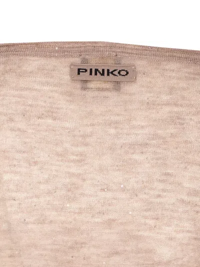 Pinko Salomone Wool Sweater With Micro Sequins In Pink