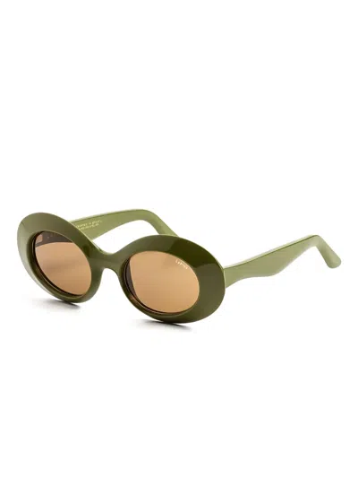 Lapima Ines Oval-frame Sunglasses In Green