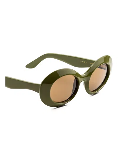 Lapima Ines Oval-frame Sunglasses In Green