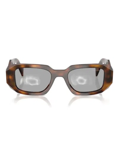 Prada Rectangular Sunglasses In Brown